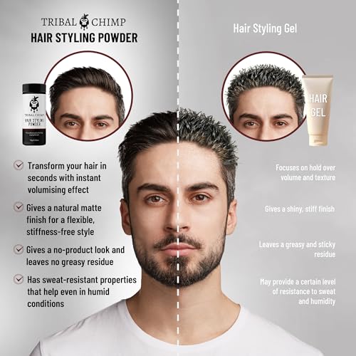 Tribal Chimp Hair Styling Powder for Men & Women ? Hair Volumizer & Texture Powder for All Hair Types with Matte Finish ? 24H Invisible Hold, Adds Volume & Texture, Non-Sticky and Smells Great ? 10g