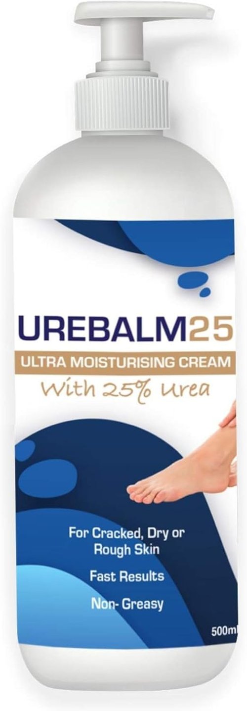 PodiPharm UREBALM25 500mL Ultra Moisturising Cream with 25% Urea For Cracked, Dry or Rough Skin UREA BALM