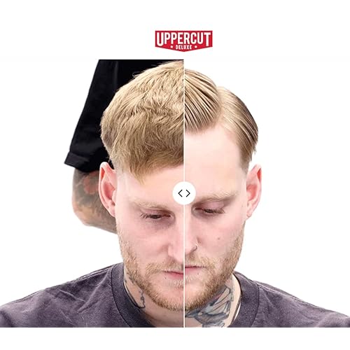 Uppercut Deluxe Barbers Collection Deluxe Pomade, 10.5 oz / 300g - Strong Hold, High Shine Hair Pomade ? Water-Based, Easy Washout ? Classic Barber Styling for Slick Backs, Side Parts & Pompadours