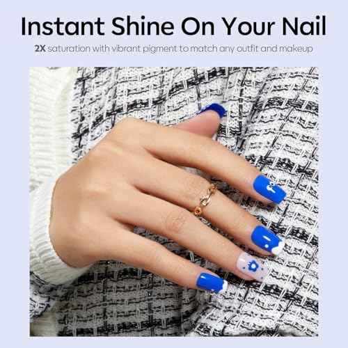 modelones Blue Gel Nail Polish,15 ML Paulina Lapis Cobalt Blue Color Translucent 4th of July Gel Polish Soak Off UV LED Nail Art Gel Manicure Salon DIY Gifts