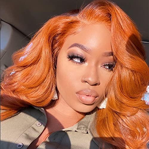 Orange Ginger Color 13x6X1 Lace Front Wigs Baby Hair Brazilian Remy Hair Body Wave Human Hair Wig13x4 Glueless Lace Wigs £¨24inch£©