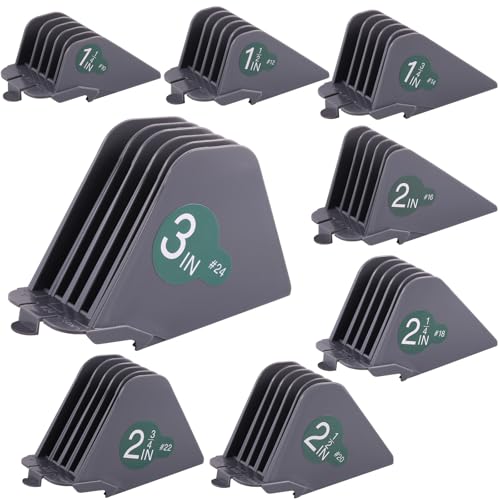 Extra Long Clipper Guards for most Wahl Clippers, 3 Inch Hair Clipper Combs Guides, Fit Wahl Clipper Guides Attachments - 1.25" to 3", 8 Piece Set, Gray Color