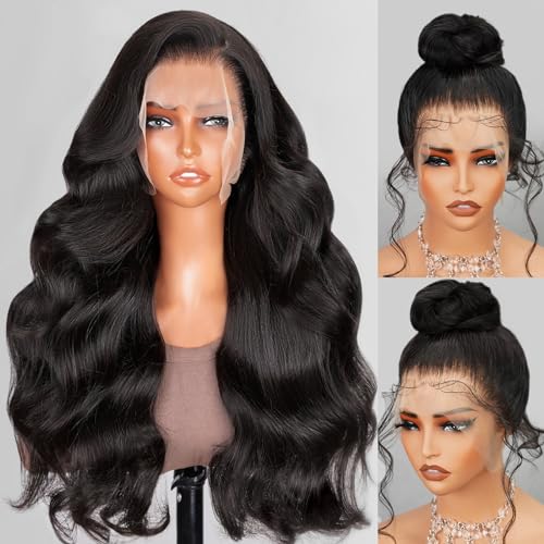 Arabella 360 Lace Front Wigs Human Hair 210% Density 360 Body Wave Human Hair Wig Pre Plucked with Baby Hair Full Lace Wigs Human Hair Natural Color (22inch, 360 Natural Color)