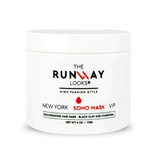 The Runway Looks Soho Rejuvenating Hair Mask, Black Clay Charcoal, Nourishes, Strengthens and Revitalizes Hair, Detoxifies Scalp, Improves Hair Overall Appearance (4oz)