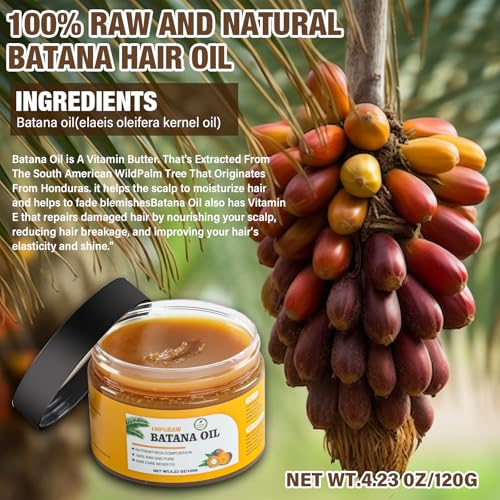Andreyt Raw Batana Oil for Hair Growth, 100% Natural Pure Dr. Sebi Batana Oil from Honduras, Prevent Hair Loss, Promotes Hair Growth and Thickness for Men & Women