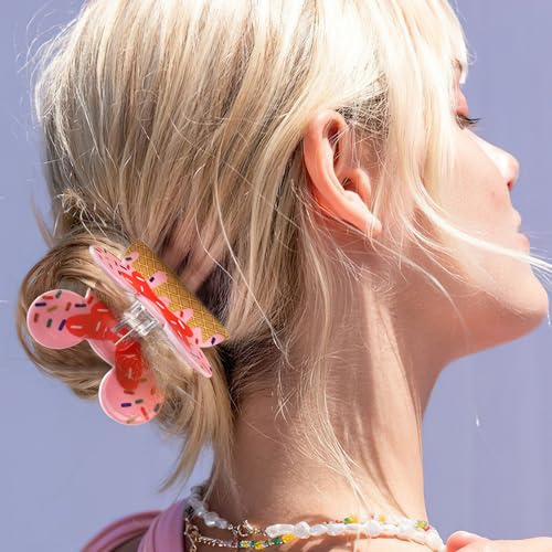 2Pcs Mouse Ears Hair Claw Clips for Women Girls, Cute Cartoon Mouse Ears Barrettes Hair Accessories for Thin Hair, Small Medium Party Fun Gifts for Theme Park Trip Essentials