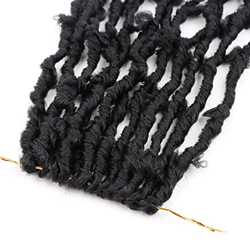 5 Packs 30 Inch Butterfly Locs Crochet Hair for Black Women Distressed Faux Locs Pre looped Pre-twisted Braids Crochet Locs for Black Women (30 inch 5 pack, 1b)