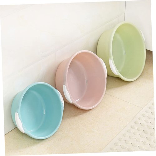 COLLBATH 2Pcs Medium Sky-blue Plastic Wash Basin Household Foot Bath Basin for Kitchen and Bathroom Multifunctional Anti-slip Design and Odorless Material