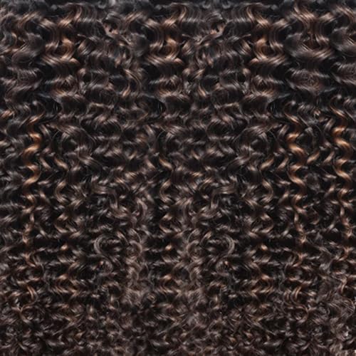 Highlight Bundle P1B30 Kinky Curly Wave Human Hair Bundles Two Tone Black Mixed With Light Brown 3 Bundles 32 32 32 Inch 1B30 Ombre Brown Wet And Wavy Bundle