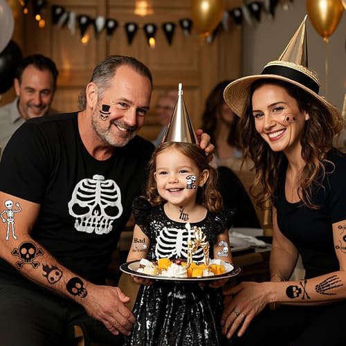 Bad Two Birthday Temporary Tattoos for Kids - 256 Pcs Funny Fake Tattoo for 2nd Birthday Party Decorations, Fun Favors Supplies Stickers for Boys Girls(8 Sheets)