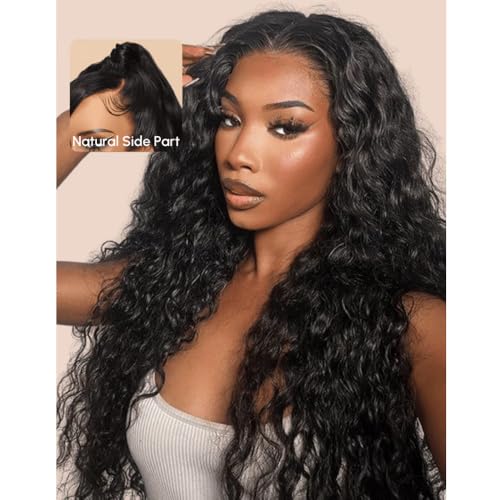 ten chopsticks Curly Human Hair Transparent HD Lace Frontal Deep Wave Wigs 13x4 Lace Front 100% Human Hair Wigs Natural Black Glueless Lace Frontal Wigs 150 Density Pre Plucked Brazilian