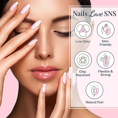 SNS Nail Dip Powder, Dark Pink (Natural/Nudes, Pink, Sheer) - Long-Lasting Acrylic Nail Color & Polish Lasts up to 14 days - Low-Odor & No UV Lamp Needed - 16 Oz