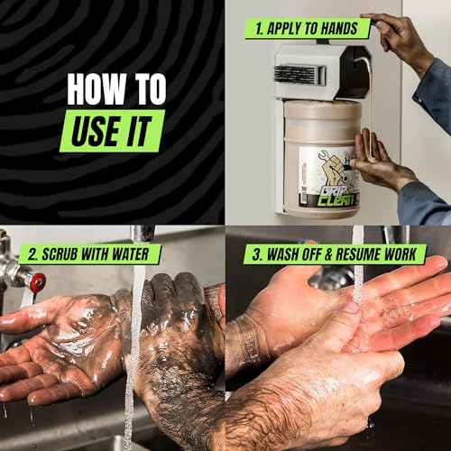 Grip Clean Heavy Duty Hand Cleaner for Mechanics ? Natural Pumice & Clay-Infused Technology Removes Grease, Oil & Grime ? Moisturizing Liquid Hand Soap for Shop, Garage & Industrial Use ? 2 Gallons