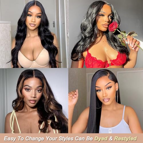 beauty youth Body Wave Human Hair Bundles (24 22 20inch) Brazilian Human Hair Body Wave Unprocessed Virgin Hair Weave 3 Bundles Double Weft