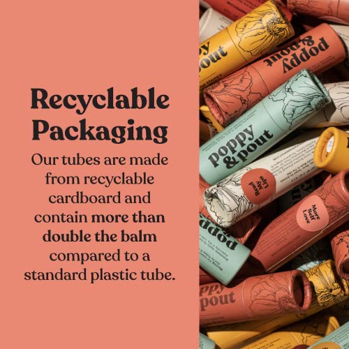 Jumbo Lip Balm Gift Set (3-Pack, Citrus Flavors) | Poppy & Pout All Natural Lip Balms & Moisturizers | Hydrates with Beeswax, Vitamin E, Organic Coconut Oil | Cruelty-Free | Recyclable Cardboard Tube