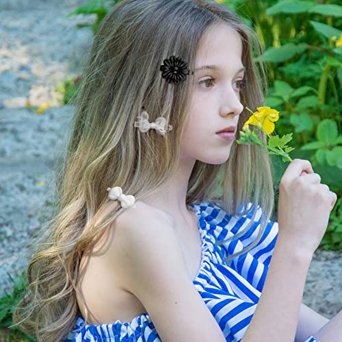 Janinka 72 Pieces Self Hinge Plastic Hair Clips: 80s 90s Cartoon Hairpins, Colorful Cute Clips for Toddler Girls (White Black Clear, Classic)