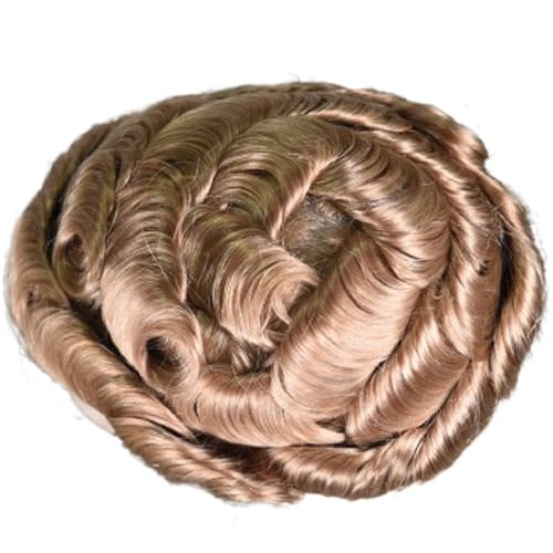 Men¡¯s Toupee Lace Front 0.06mm PU Base Hairpiece Human Hair Replacement System Man Wigs 10x8INCH (21# Ash Blonde Color)