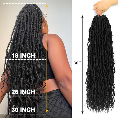 Faux Locs Crochet Hair (30 Inch) XCRUIQO Soft Locs with Curly Ends Goddess Locs Synthetic Boho Crochet Faux Locs for Women Pre Looped (8 Packs, Honey Orange)
