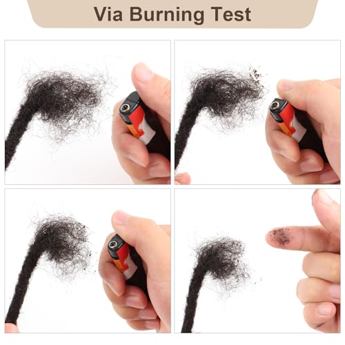 0.6cm Thickness Real Human Hair Dreadlock Extensions 4 Inch 60 Strands Full Handmade Permanent Locs Extensions Human Hair Can Be Dyed and Bleached