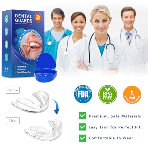 Mouth Guard for Grinding Teeth at Night, Mouthguards for Grinding of Teeth, Night Guards for Teeth Grinding, Reusable Mouth Guard for Sleeping, Bite Guard(2 Sizes, 4 Pcs)