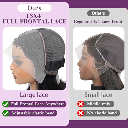 13x4 Lace Front Wigs Human Hair Pre Plucked 11 Inch HD Lace Front Wigs Human Hair Natural Color 180% Density Glueless Wig 100% Virgin Human Hair with Baby Hair for Women
