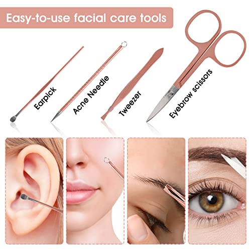 Nail Clippers and Beauty Tool Portable Set Manicure Set 12 in 1, with Pink Leather Bag, Suitable for Home, Workplace, Outdoor Travel, Gift Giving, Salon