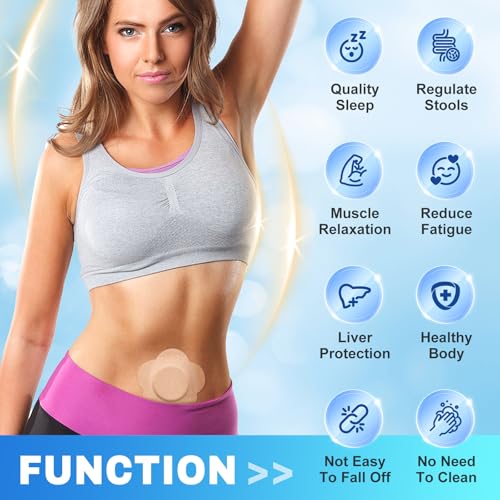 Castor Oil Patches, Castor Oil Pack Wraps Disposable Organic Cotton Self-Adhesive Pads for Belly Button, Anti Leakage Design, Breathable & Portable, No Wash -50pcs