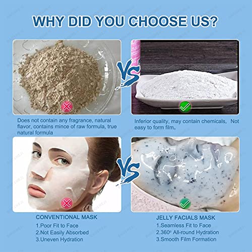 Jelly Mask Powder for Facials Professional Natural Gel Powder jelly Mask Peel Off Face Masks SkinCare, Moisturizing & Hydrating 23 Fl Oz (Hyaluronic Acid)