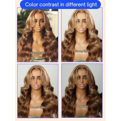 Nadula Honey Blonde Bye Bye Knots Glueless Drawstring Wig Human Hair, 7x5 HD Pre Cut Body Wave Lace Front Wig Pre Plucked Bleached Knots, Pre Everything Glueless Ready to Wear Highlight Wig 16inch
