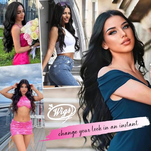 V Part Wig Human Hair 14 inch Upgrade U Part Wigs Body Wave for Black Women Beginner Friendly No Sew In and No Leave Out Glueless Brazilian Virgin Hair Natural Black Color 180% Density