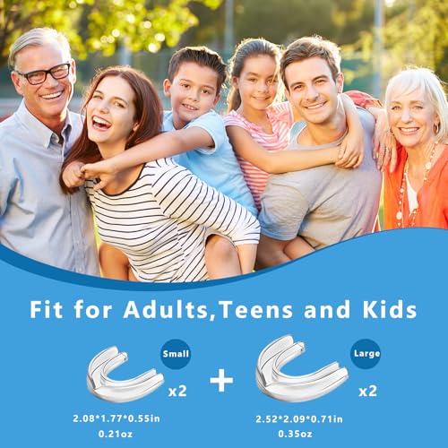 Mouth Guard for Grinding Teeth at Night, Mouthguards for Grinding of Teeth, Night Guards for Teeth Grinding, Reusable Mouth Guard for Sleeping, Bite Guard(2 Sizes, 4 Pcs)