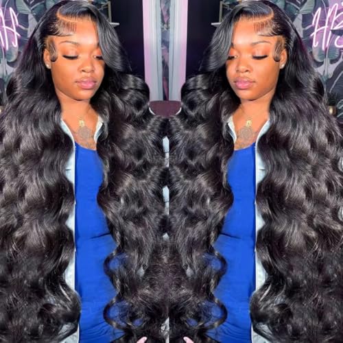 13x4 Body Wave Lace Front Wigs Human Hair Pre Plucked 200 Density Glueless Human Hair Wigs for Women 30 Inch HD Frontal Wig with Baby Hair