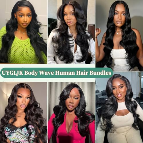 14A Human Hair Bundles Body Wave One Bundle 100% Unprocessed Brazilian Virgin Hair Bundles Double Weft Weave Body Wave Human Hair Natural Black Color (one bundle, 16)