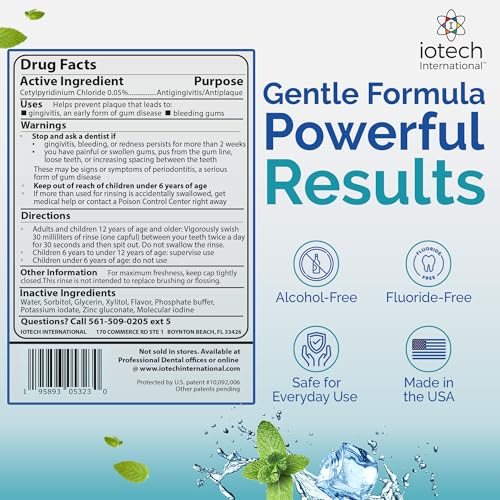 ioRinse Ultra: The Most Dentist-Recommended Periodontal Rinse & Gum Mouthwash of its Kind. Fights Gingivitis, Bleeding Gums, Dental Plaque & Bad Breath. With Molecular Iodine & Xylitol. No Alcohol. 1L