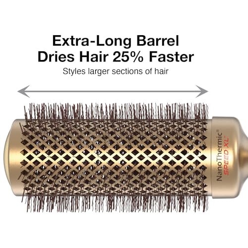 Olivia Garden NanoThermic Ceramic + Ion Speed XL Round Thermal Hair Brush - Not Electrical - Professional Blowout Brush for Normal to Thick Hair