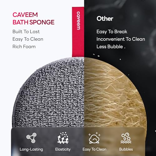 Exfoliating Body Scrubber, Bath and Body Scrub Buffer, Body Exfoliator for Remove Dead Skin, Gentle and Rough Lightweight Sponge for Shower (2 Pack)