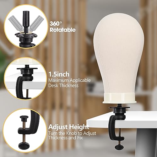 Klvied Wig Mannequin Stand with Head for Desktop,Rose Golden