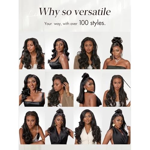 LUVME HAIR NatureMAX¢â 13x4 Loose Body Wave HD Lace Front Wigs Human Hair Pre Plucked 180% Density Frontal Wigs Human Hair for Women Glueless Wigs Flexi-Fit Drawstring Cap 18 inches