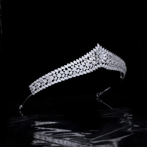 Cubic Zirconia Wedding Tiaras for Bride Small Sweet 16 Birthday Prom Queen Crown Pageant Headpieces Coronas Para 15 Anos Quinceaneras 2026 Silver Bridal Hair Accessories