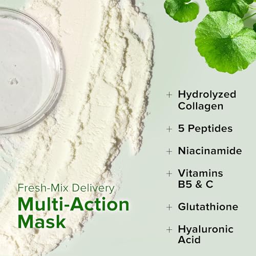 Ebanel Collagen Peptides Wash-Off Face Mask Set, 8 Pack Instant Skin Tightening and Lifting Masks, Brightening Face Mask with Niacinamide, Glutathione, Hyaluronic Acid, Vitamin C, Cica, B5, Albumen