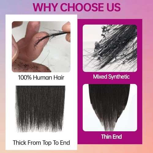 Clip in Hair Extensions Real Human Hair 18 Inch 100g 8pcs Invisible Seamless Real Hair Clip In Hairpiece, Double Layer Woven Real Hair, Specially Designed for Women, 1B Natural Black