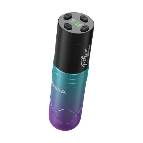 Filter Tora Tattoo Gun 3.5mm Stroke, Tattoo Machine Pen with 1600mAh Battery Power Rotary Tattoo Gun for Beginners and Artists (Blue Purple)