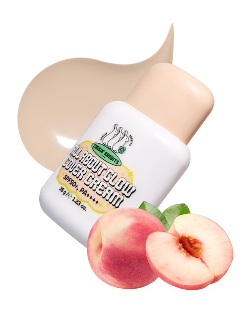 CHASIN' RABBITS All About Glow Cover Cream 1.23 Oz, Lightweight, Hydrating, Long-Lasting Radiance for a Flawless Glow, Smooth Skin Texture, Vegan, Korean Makeup