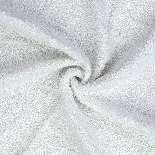 DecorRack 10 Pack 100% Cotton Wash Cloth, Luxurious Soft, 12 x 12 inch Ultra Absorbent, Machine Washable Washcloths, White (10 Pack)