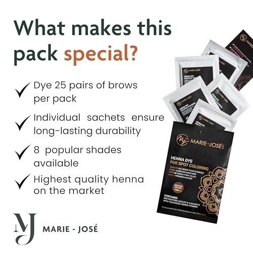 Marie-Jos? & Co Henna Make-Up Coloring Set - Professional Henna Powder for Spot Coloring - Good for 50 Applications (Medium Brown)