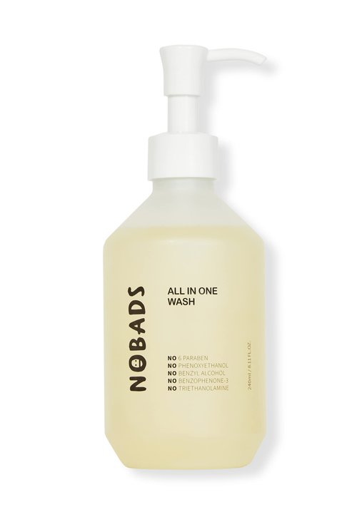 NOBADS SOFT CLEAN ALL-IN-ONE WASH, Natural cleansing ingredients, Low skin irritation, Paraben-free and formulated without harmful ingredients, Safe for everyone in the family