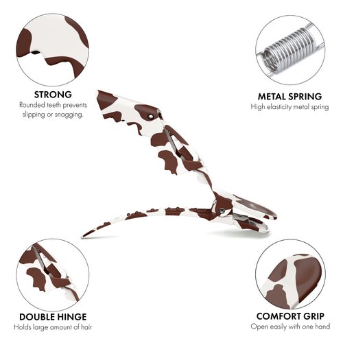 Framar Hair Foils For Highlighting - Cow Print Alligator Clips For Hair Styling