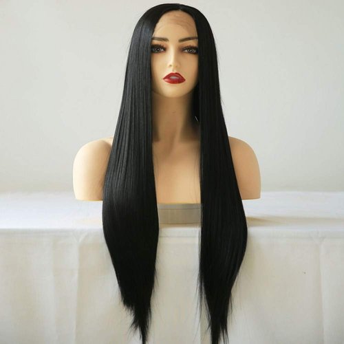 Greenmirr Black Lace Front Wigs 13x4 Lace Long Straight Heat Resistant Synthetic Lace Front Hair 26in