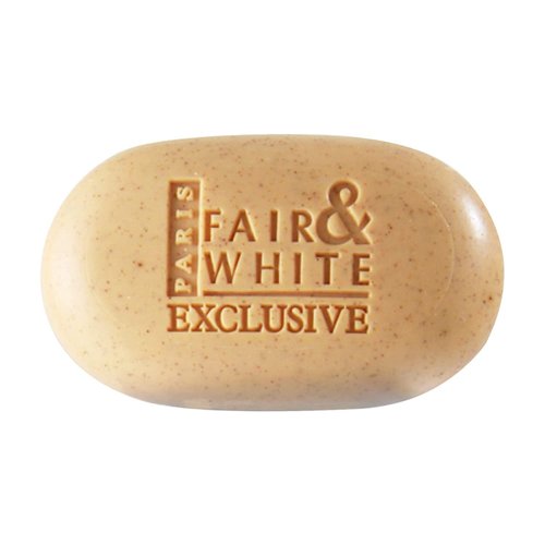 FAIR & WHITE Exclusive Exfoliating Soap - 7 oz / 200 g - Skin Brightening Bar, Moisturizing Soap for Uneven Skin Tone, with Vitamin C and Shea Butter