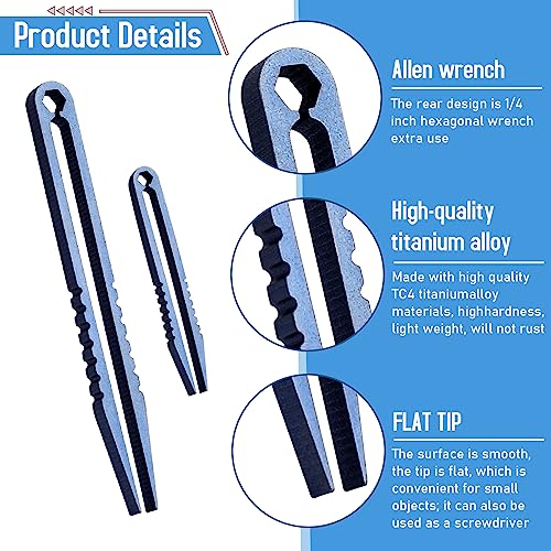 2Pcs Mini Titanium Tweezers, Portable Travel EDC Tweezers